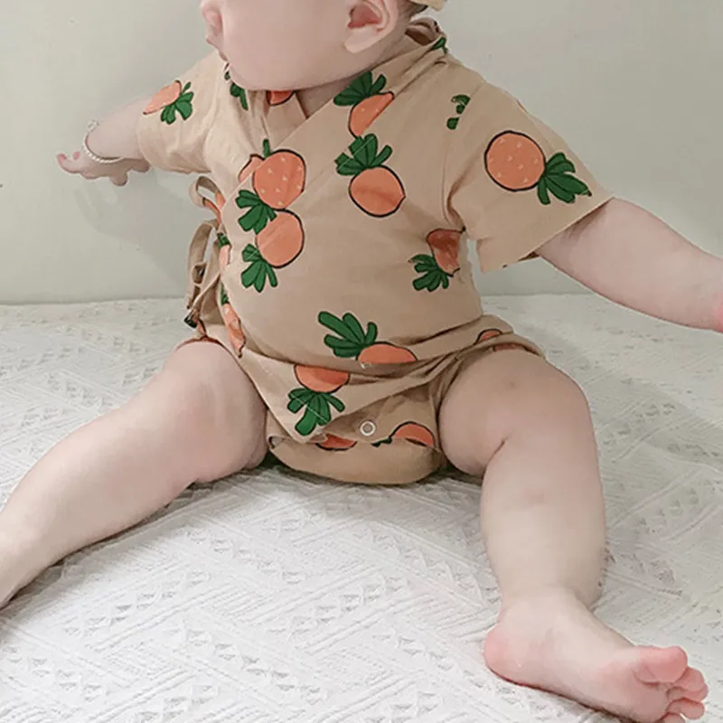 Girls Baby Lace-Up Rompers